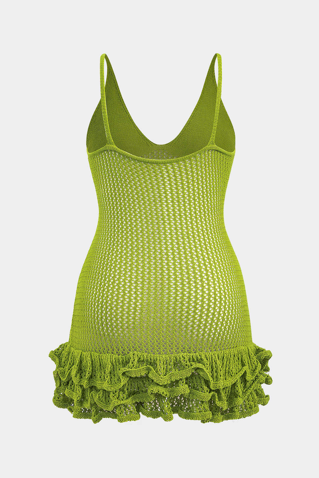 Plus Size Knit Ruffle Slip Dress - Weenar