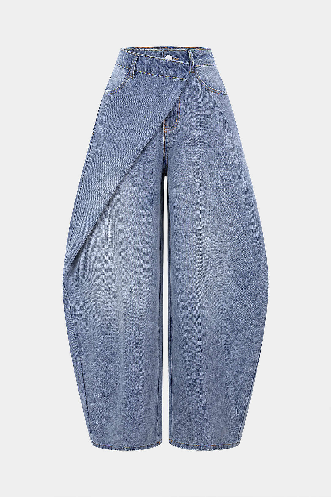 Denim Asymmetrical Barrel Jeans - Weenar
