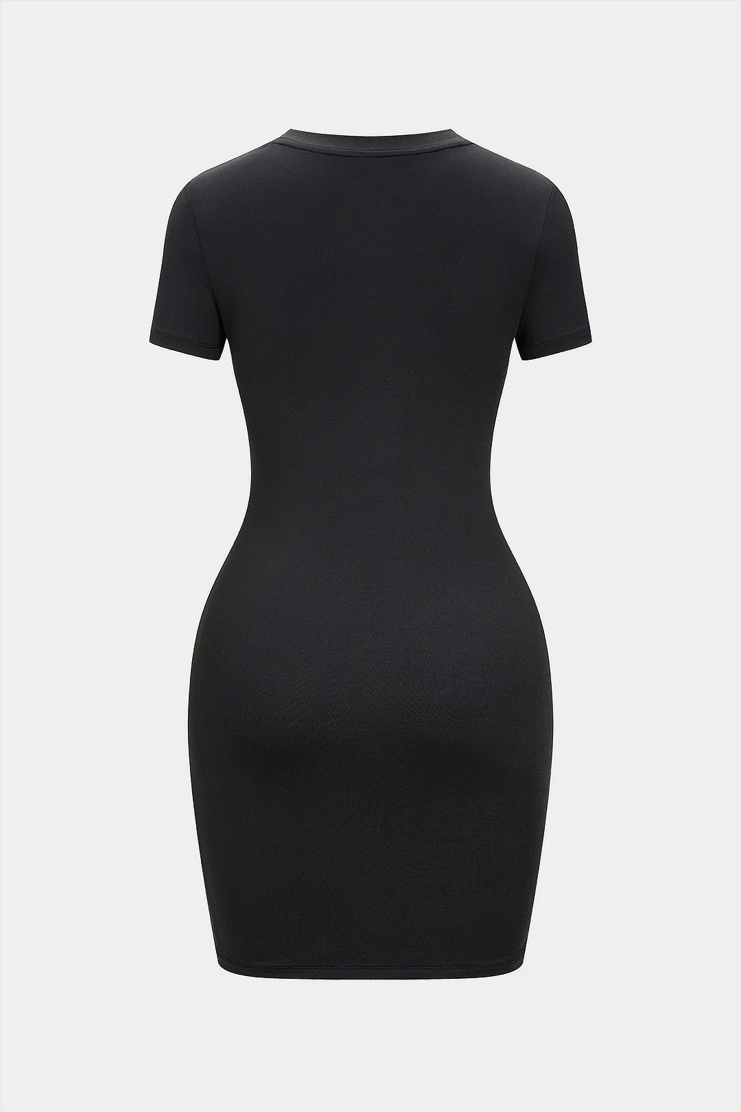 Asymmetrical Twist Knot Short-Sleeve Mini Dress - Weenar