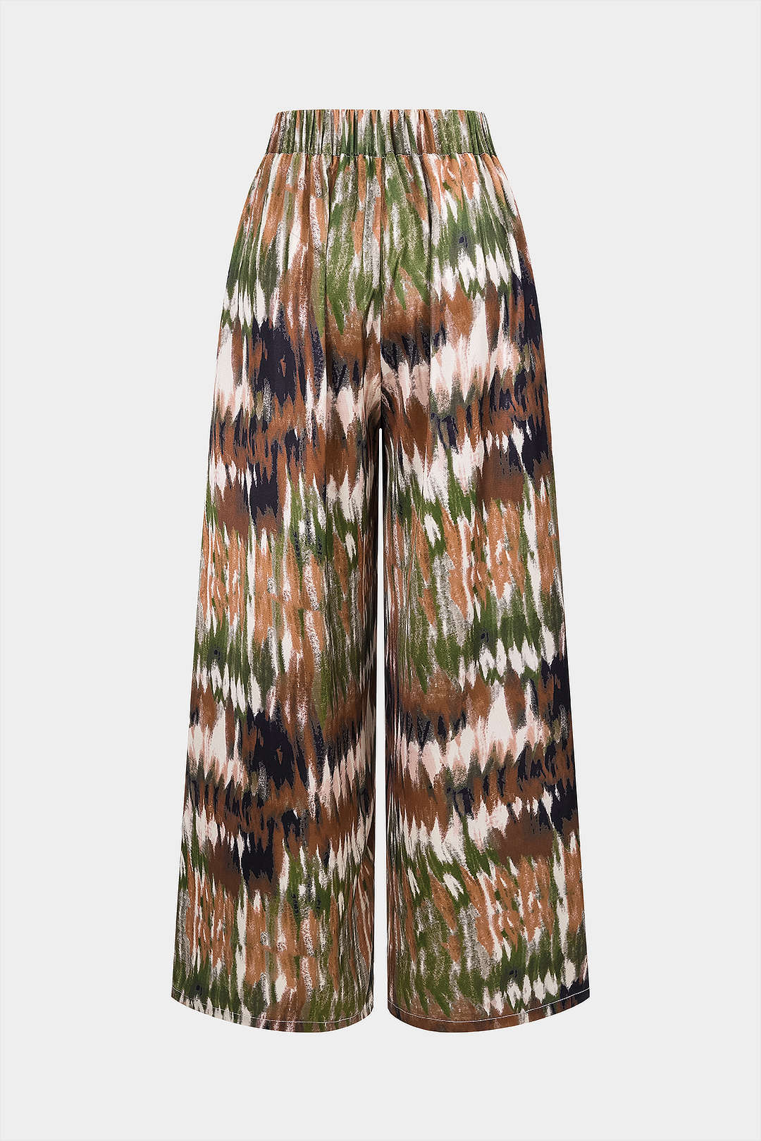 Ombre Print Satin High Waist Wide Leg Pants - Weenar