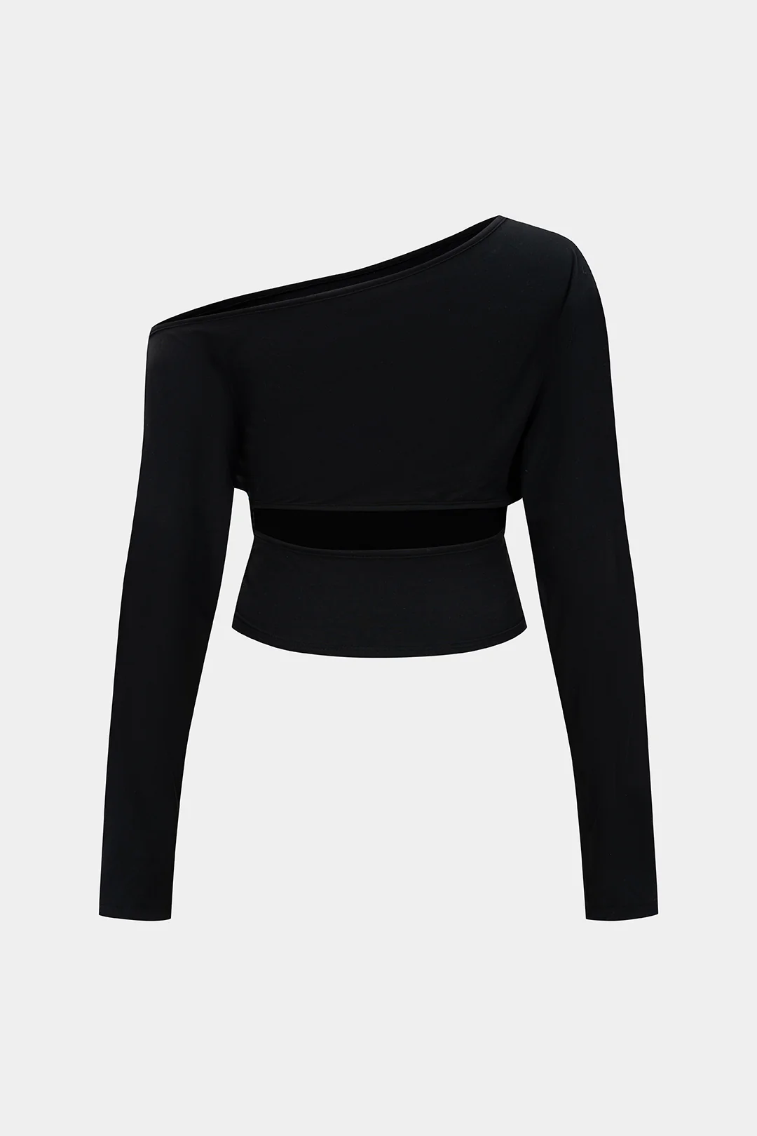 Plus Size One Shoulder Long-Sleeve Top - Weenar