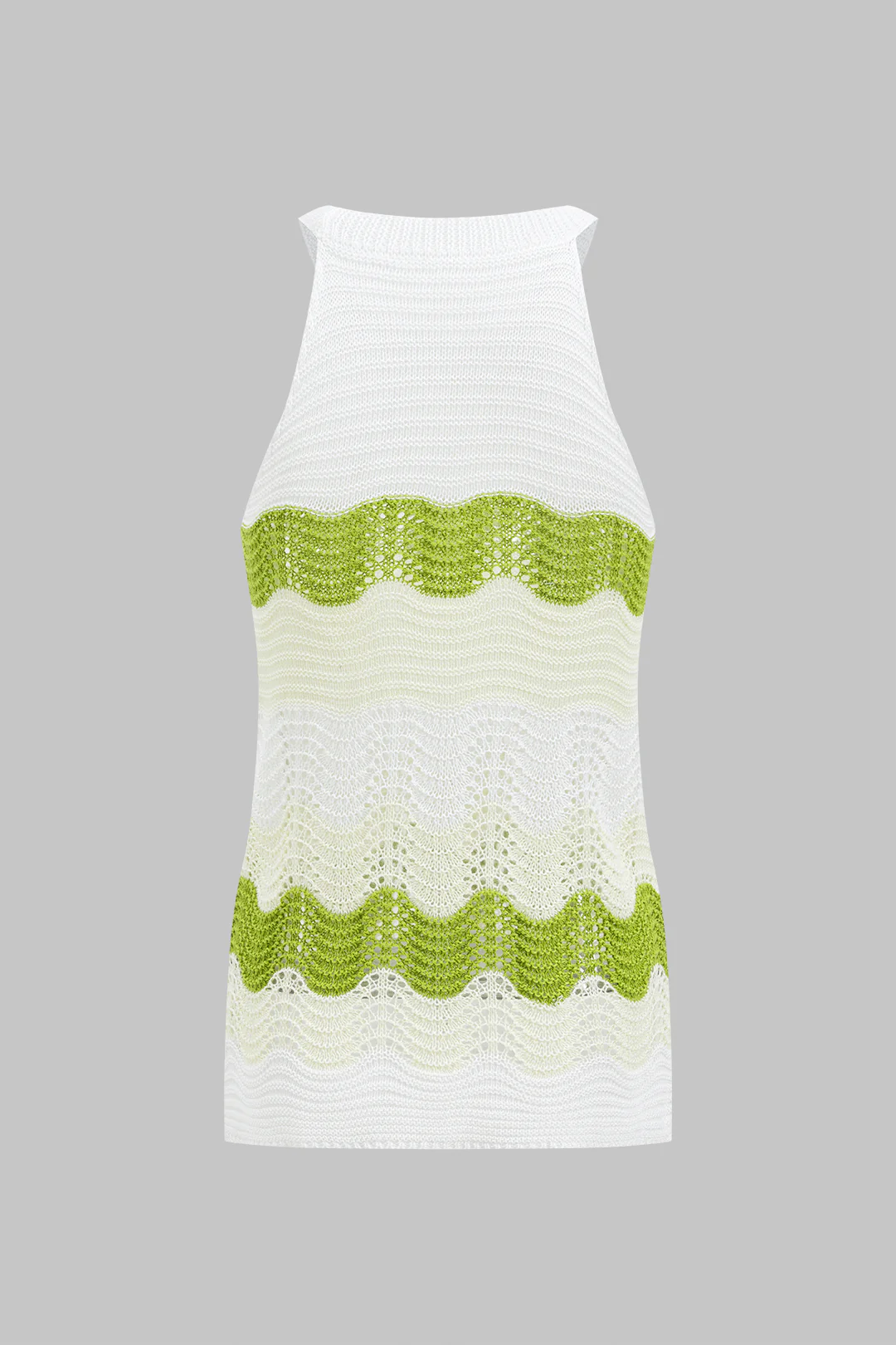 Contrast Hollow Out Tank Top - Weenar