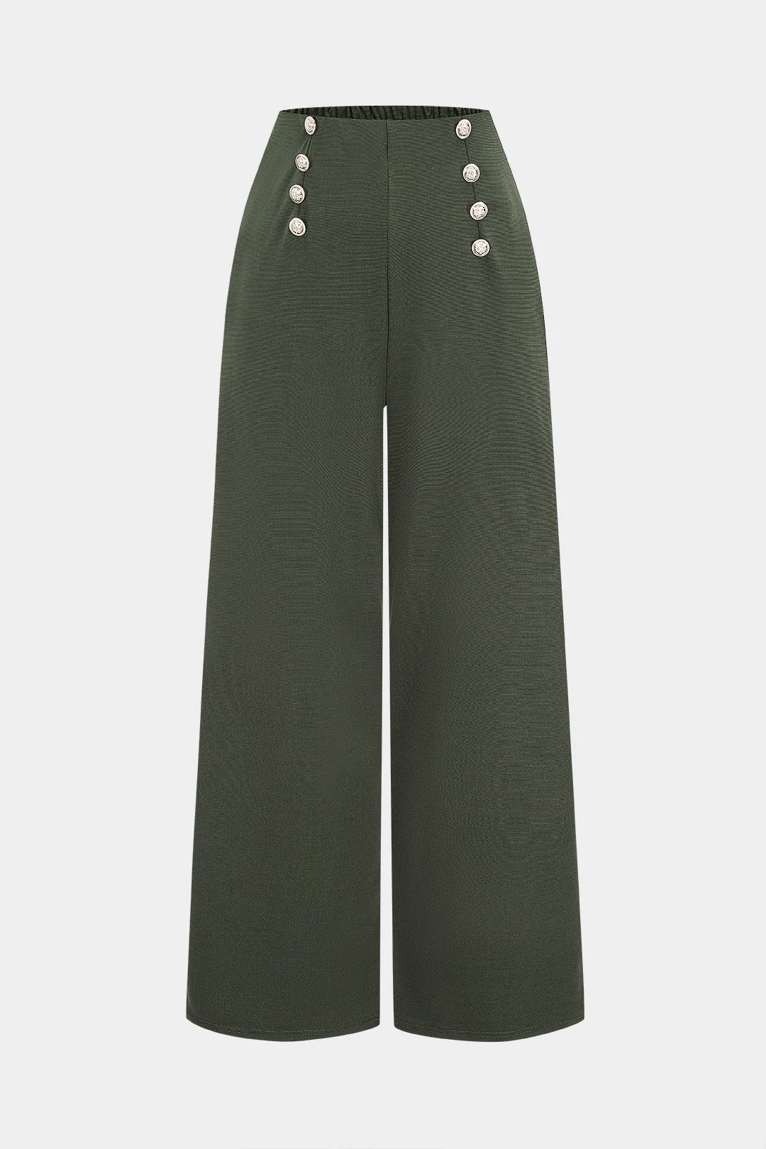 Double Breasted High Waist Straight Leg Pants - Weenar