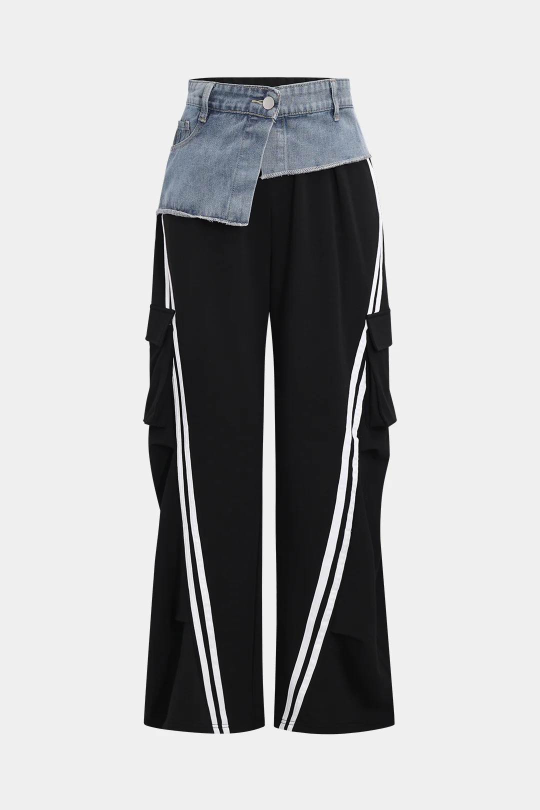 Denim Patchwork Pocket Trousers - Weenar