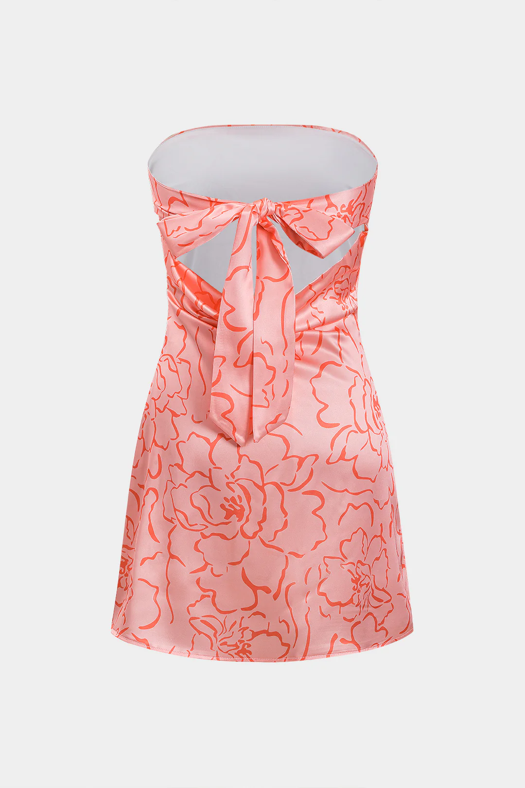 Floral Print Tie Up Sleeveless Mini Dress - Weenar