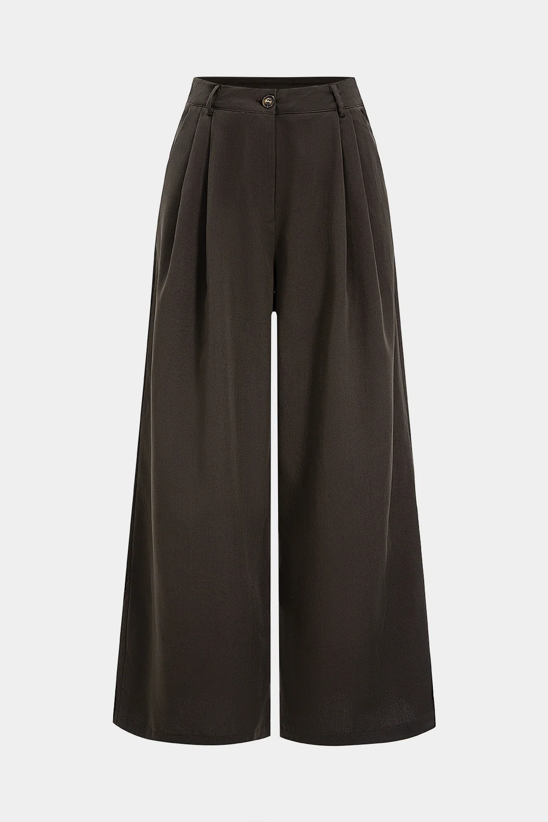 Ruched High Waist Wide Leg Trousers - Weenar