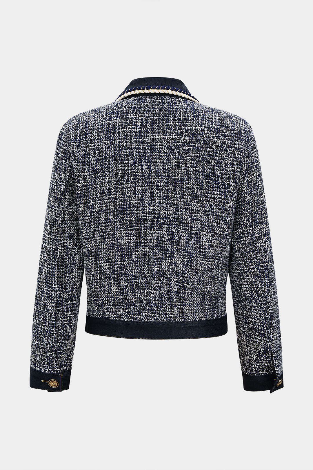 Denim Patchwork Button Pocket Coat - Weenar