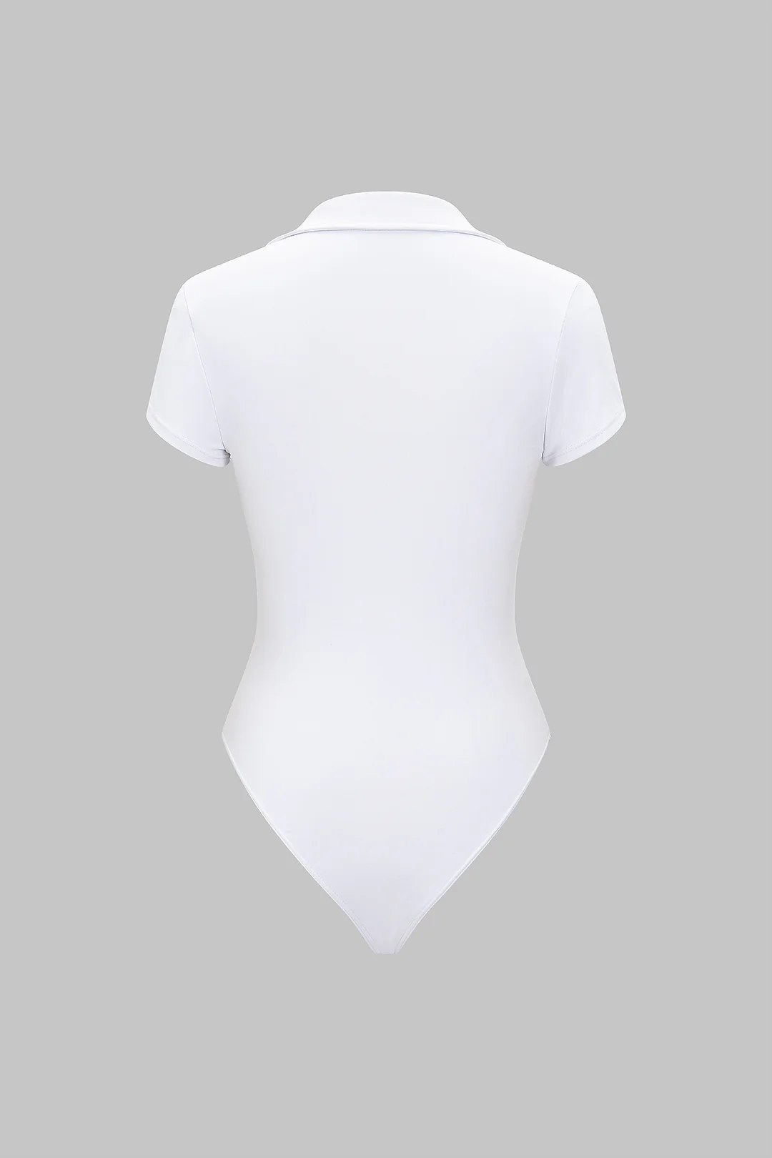 Solid Button Short Sleeve Bodysuit - Weenar