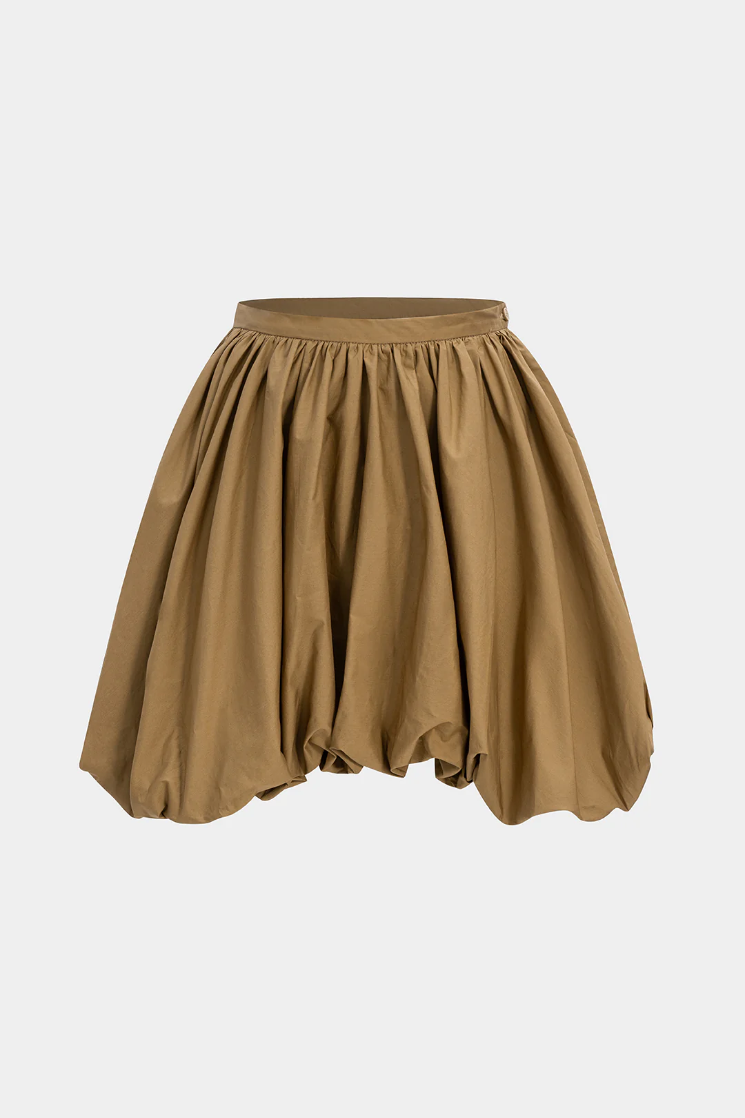 Solid Ruched Decorated Mini Skirt - Weenar