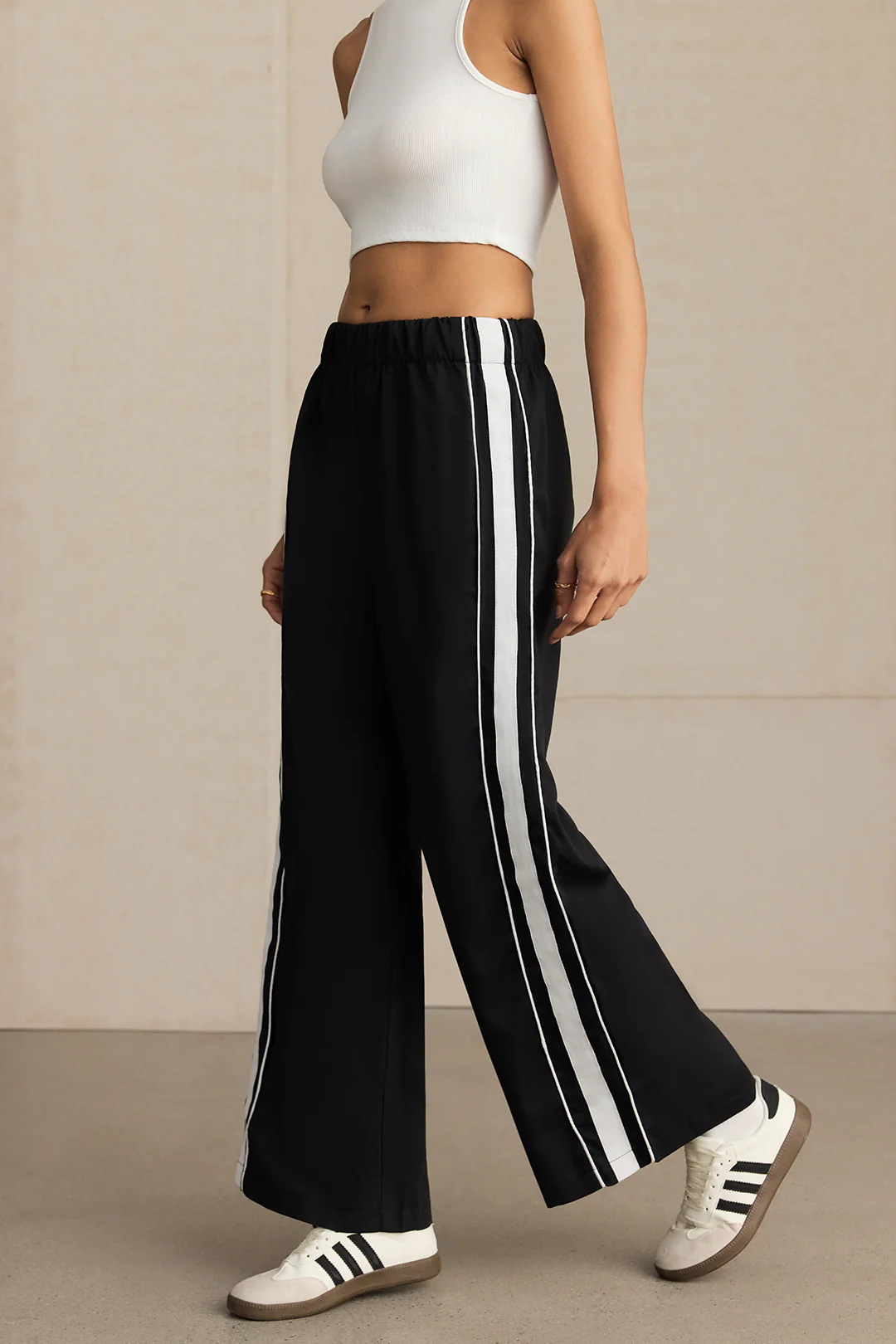 Contrast Straight Leg Pants - Weenar