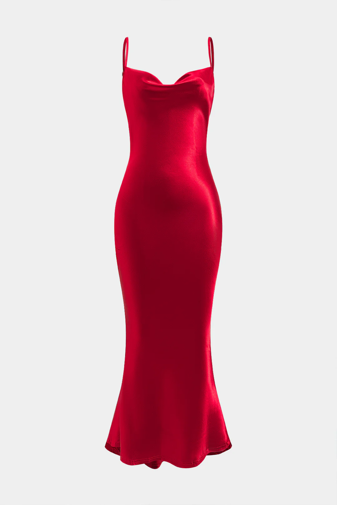 Satin Backless Slip Midi Dress - Weenar