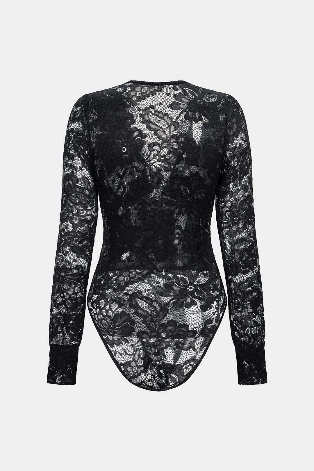 Lace V-Neck Long Sleeve Bodysuit - Weenar