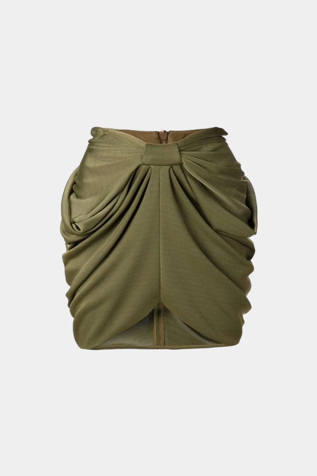 Ruched Zipper Mini Skirt - Weenar