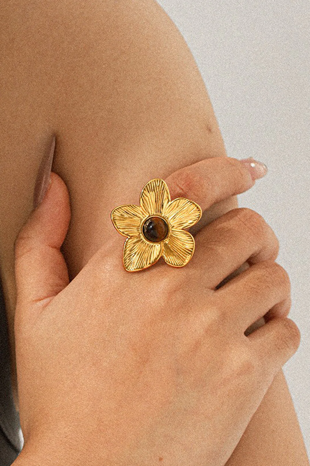 Alloy Flower Open Ring - Weenar