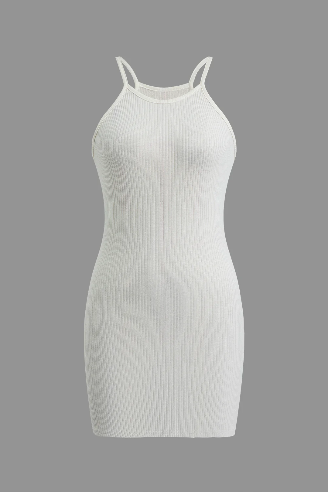 Solid Ribbed Sleeveless Mini Dress - Weenar