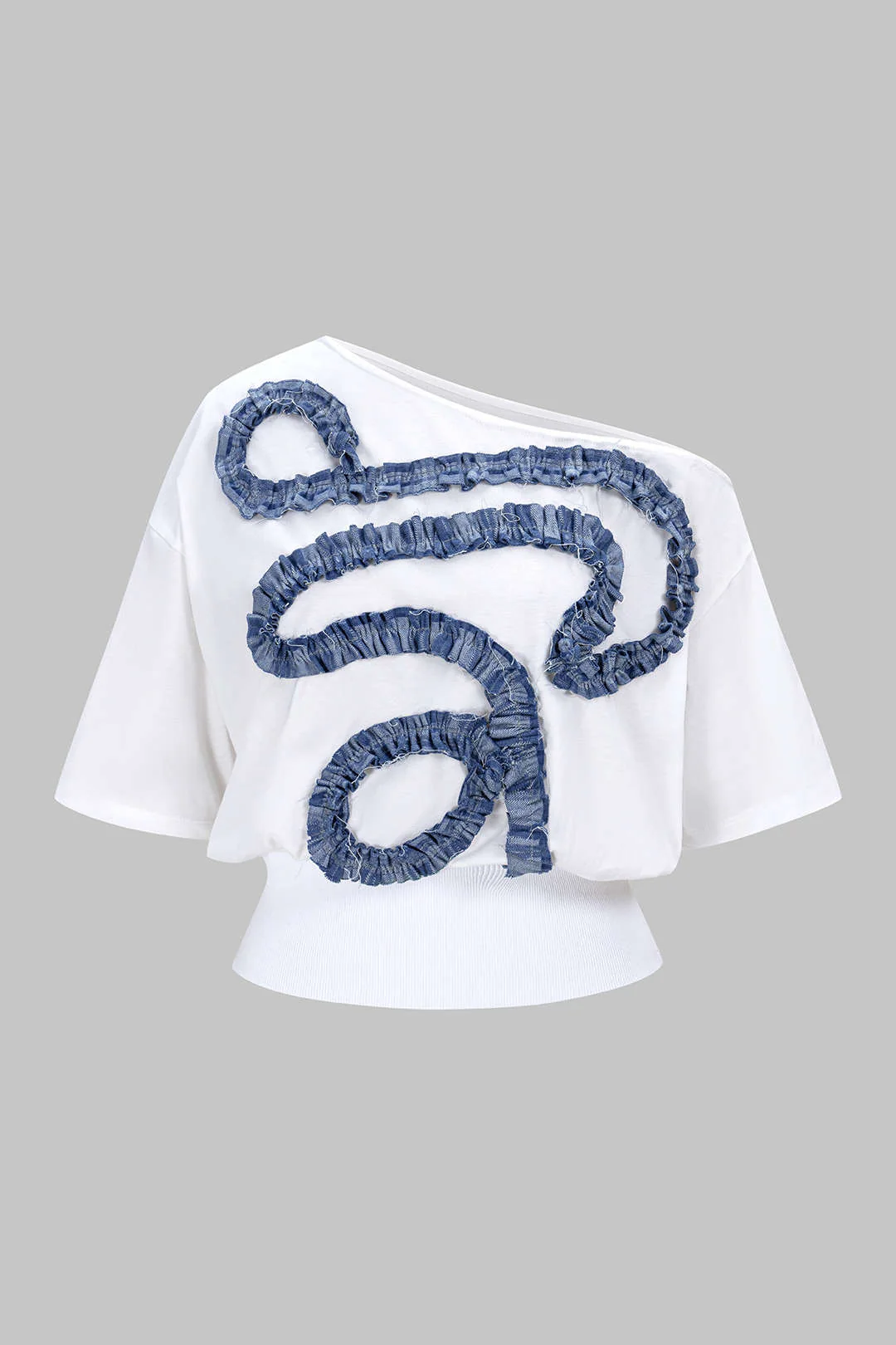 Asymmetrical Patchwork Short Sleeve T-Shirt - Weenar