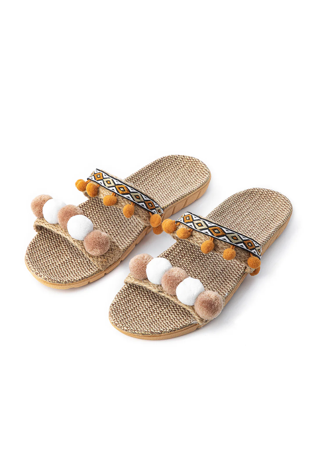 Fringe Trim Slippers - Weenar