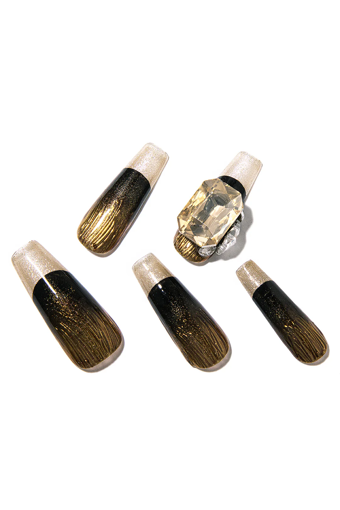 Ombre Sequins Rhinestone Press-On Nails - Weenar