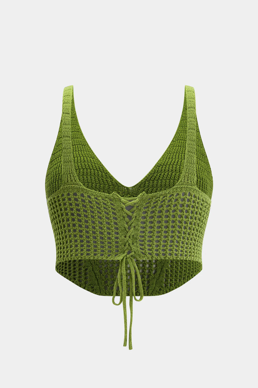 Plus Size Knit Tie Back Tank Top - Weenar