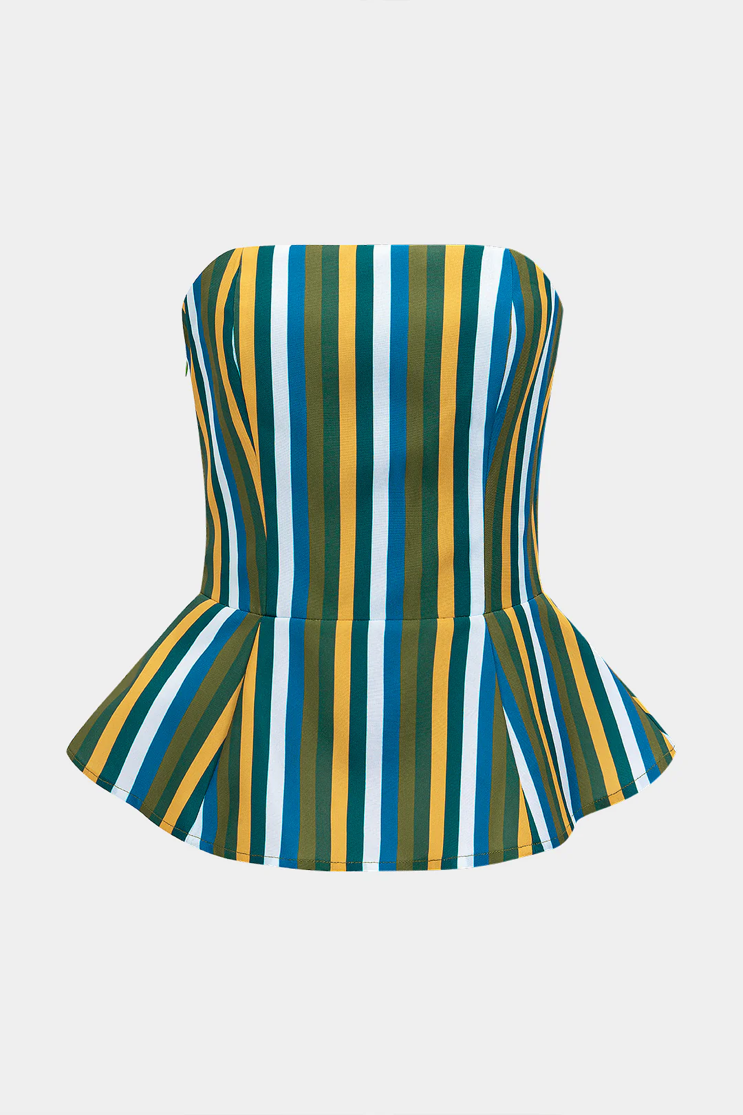 Contrast Stripe Strapless Tube Top - Weenar