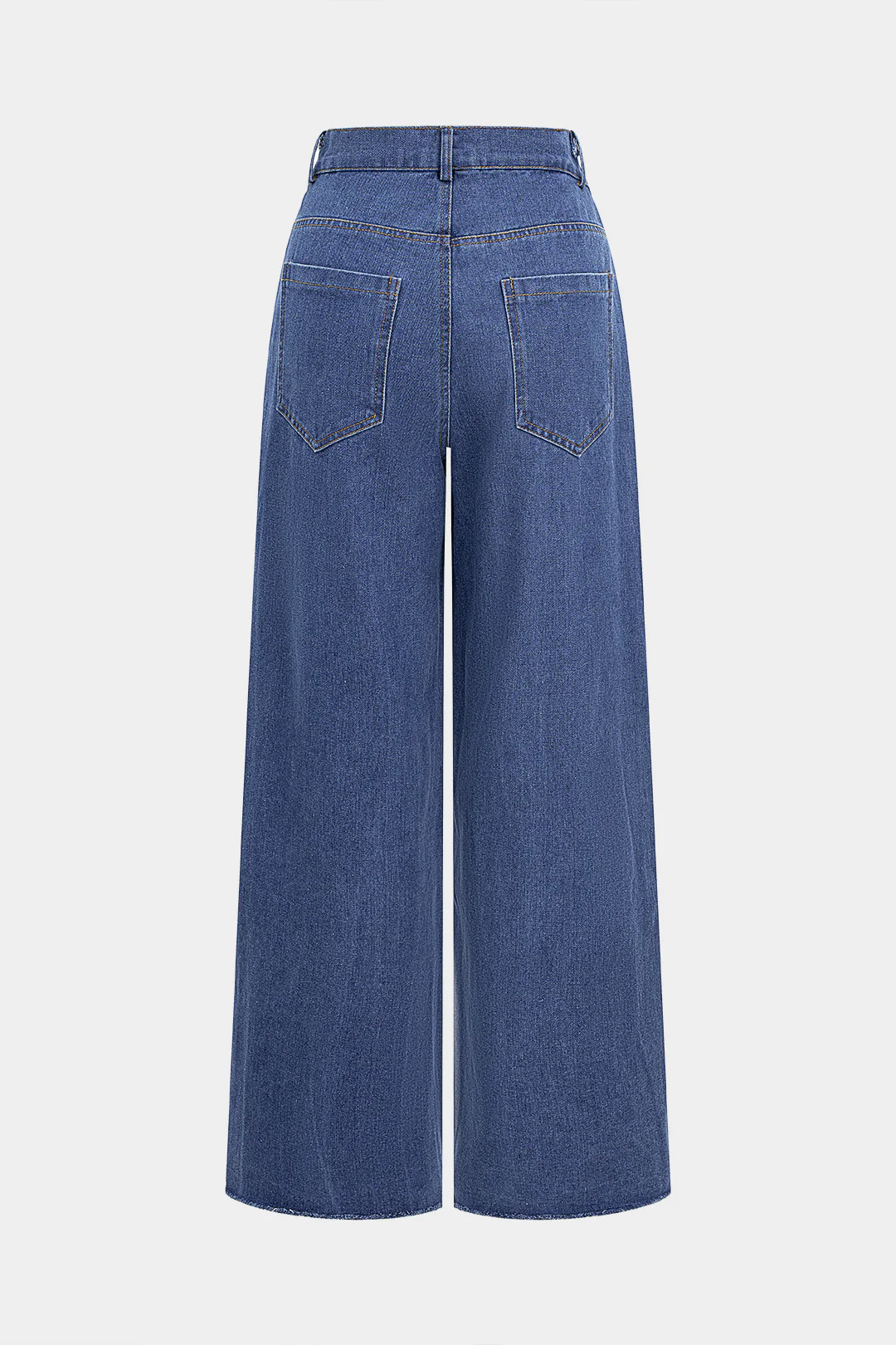 Denim High Waist Patchwork Wide Leg Jeans - Weenar