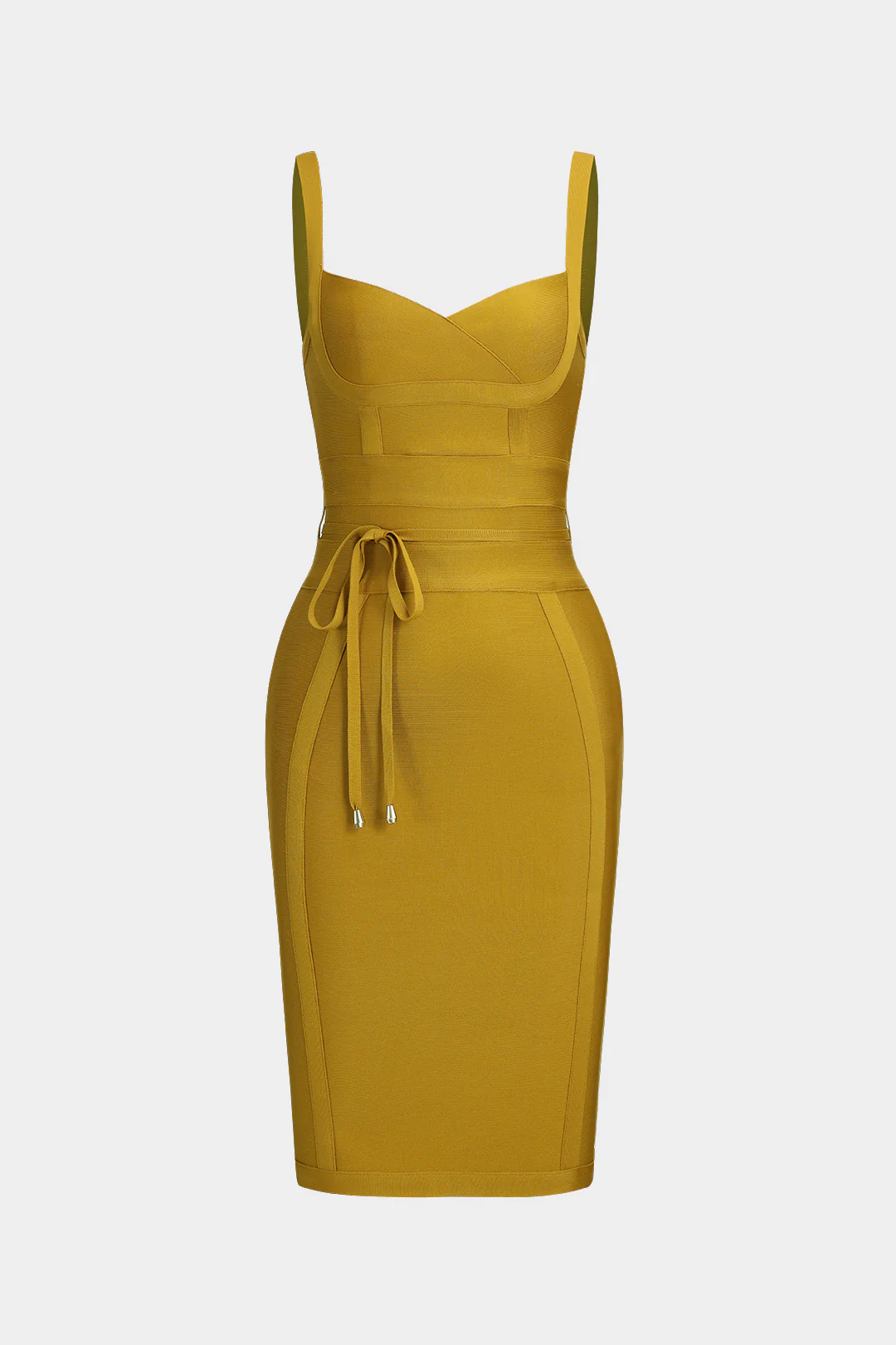 Knit Tie Front Zipper Slip Dress - Weenar