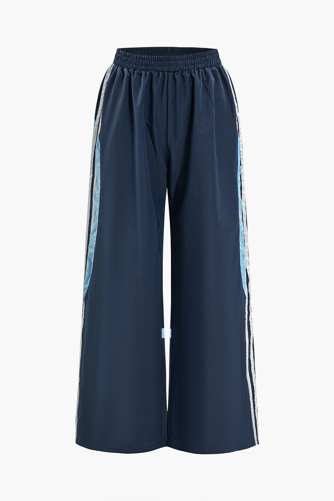 Contrast Shirred Wide Straight Leg Pants - Weenar