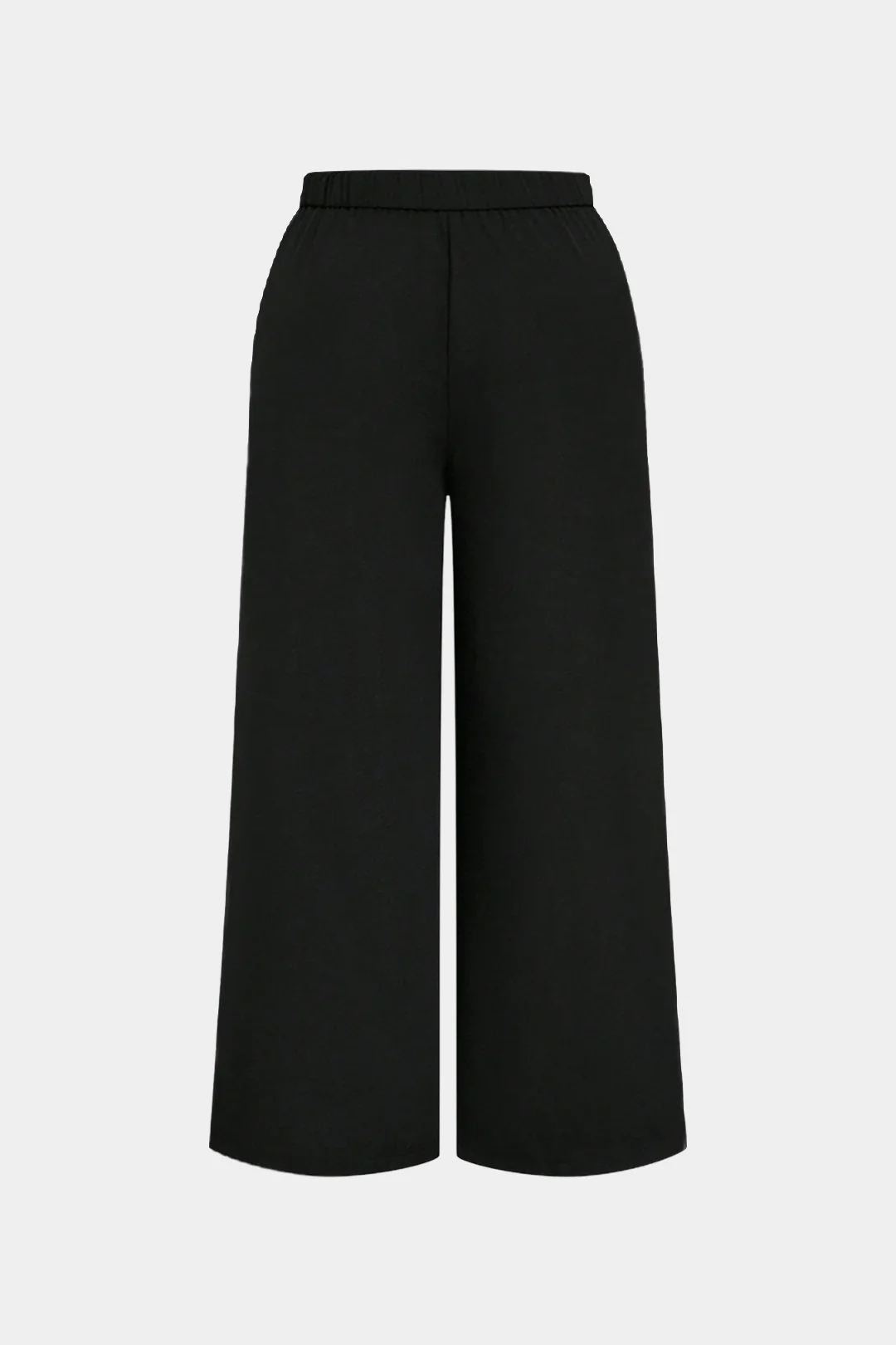 Plus Size Asymmetrical Button Pleated Wide Leg Pants - Weenar