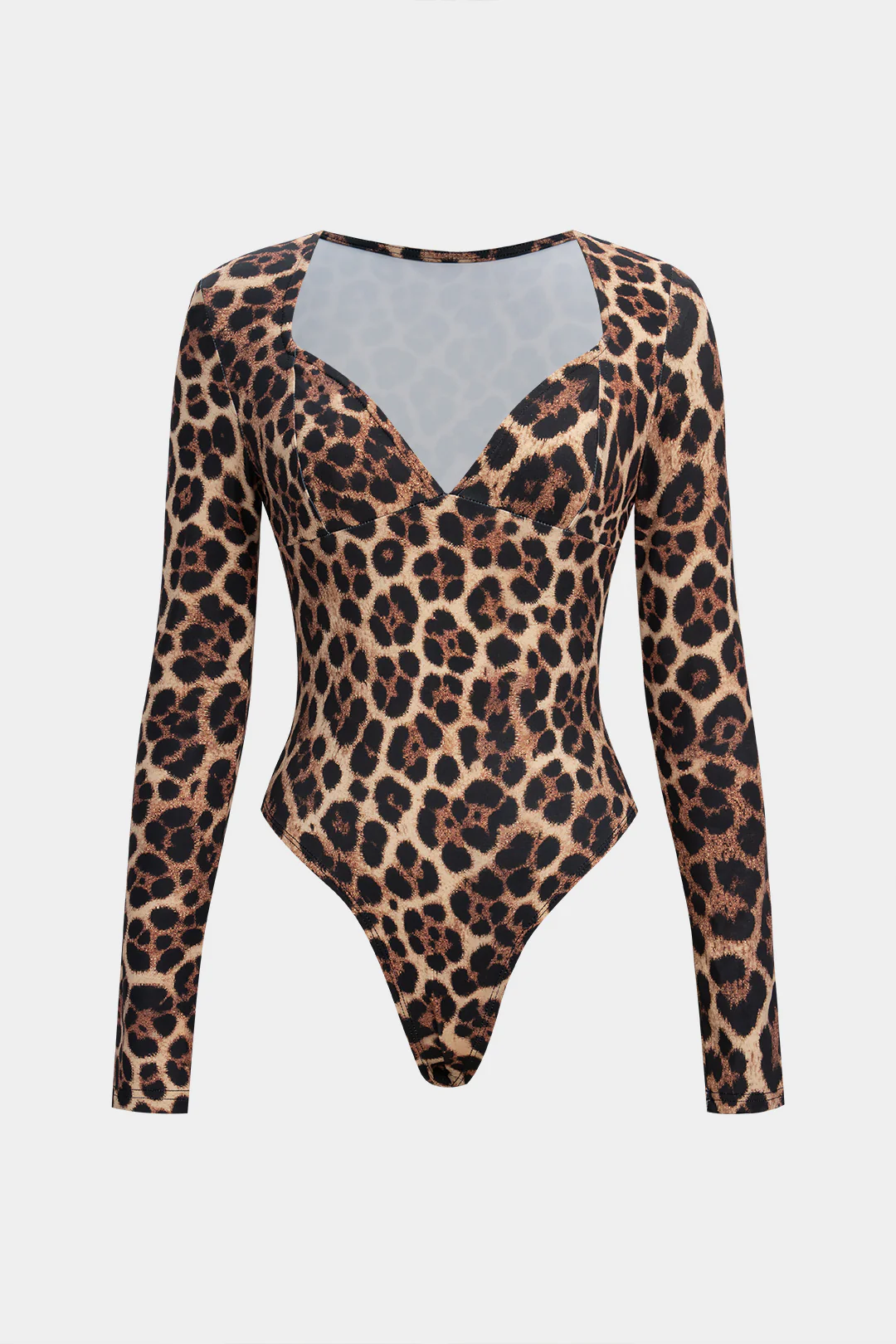 Leopard Print Long Sleeve Bodysuit - Weenar