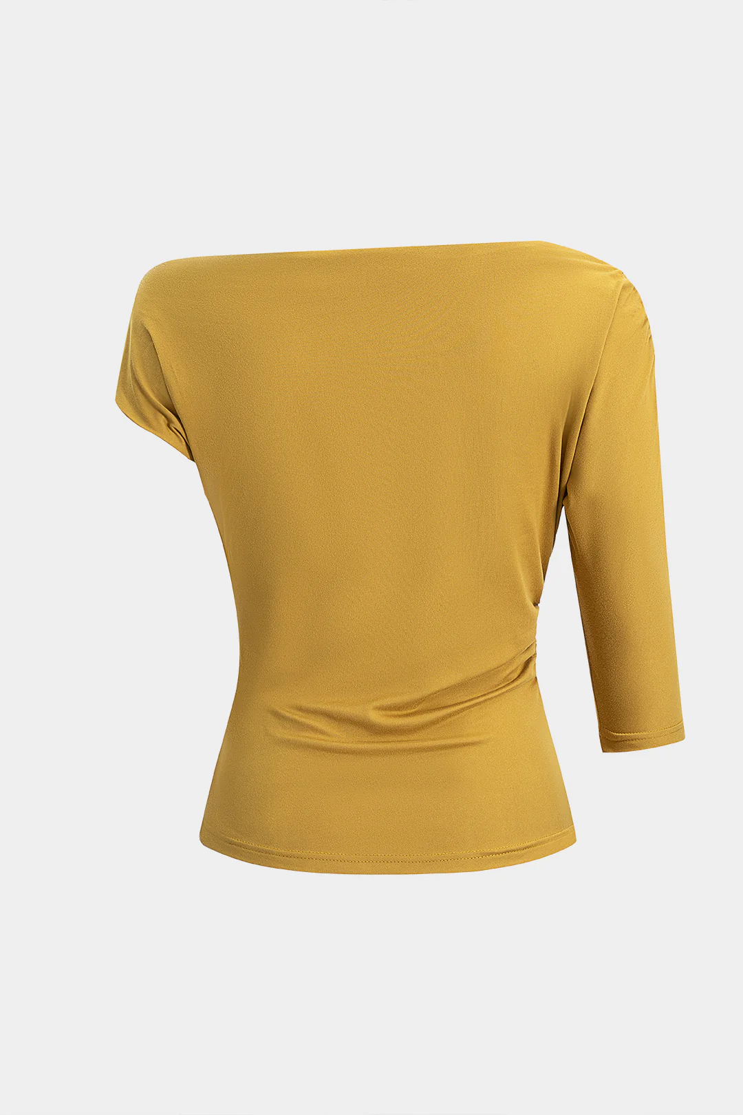 Metallic Asymmetrical Shoulder Short Sleeve T-Shirt - Weenar