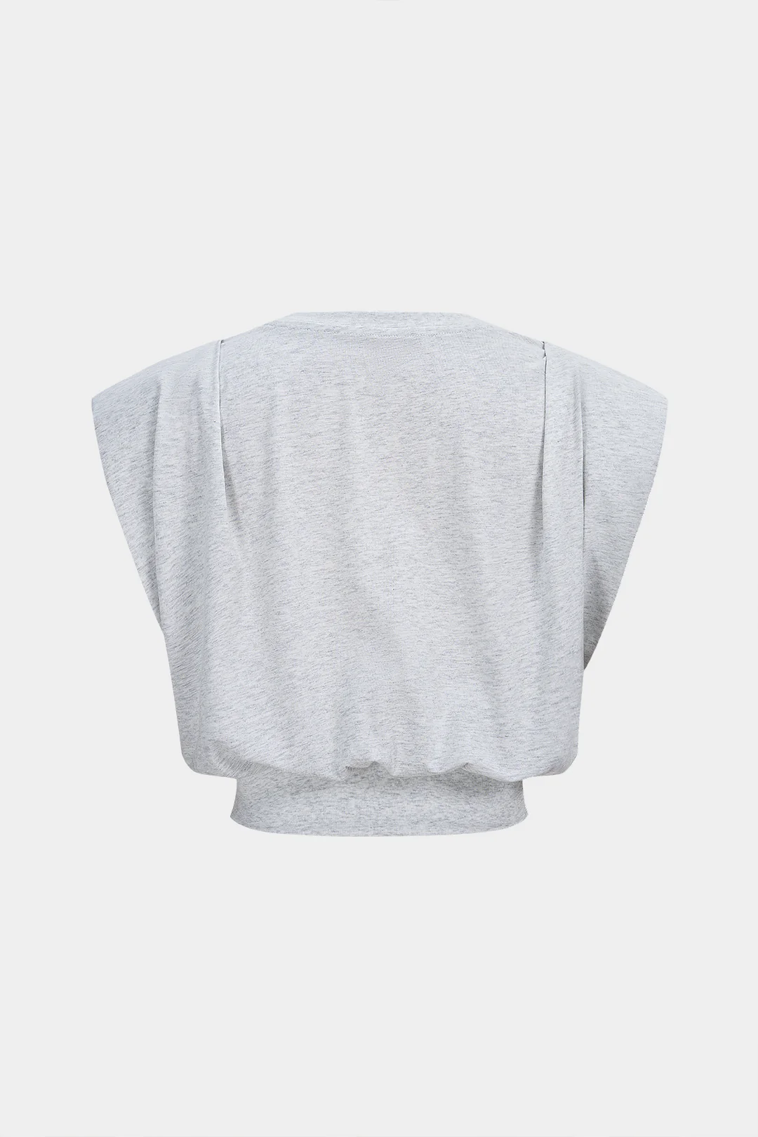 Letter Print Ruched Sleeveless T-Shirt - Weenar