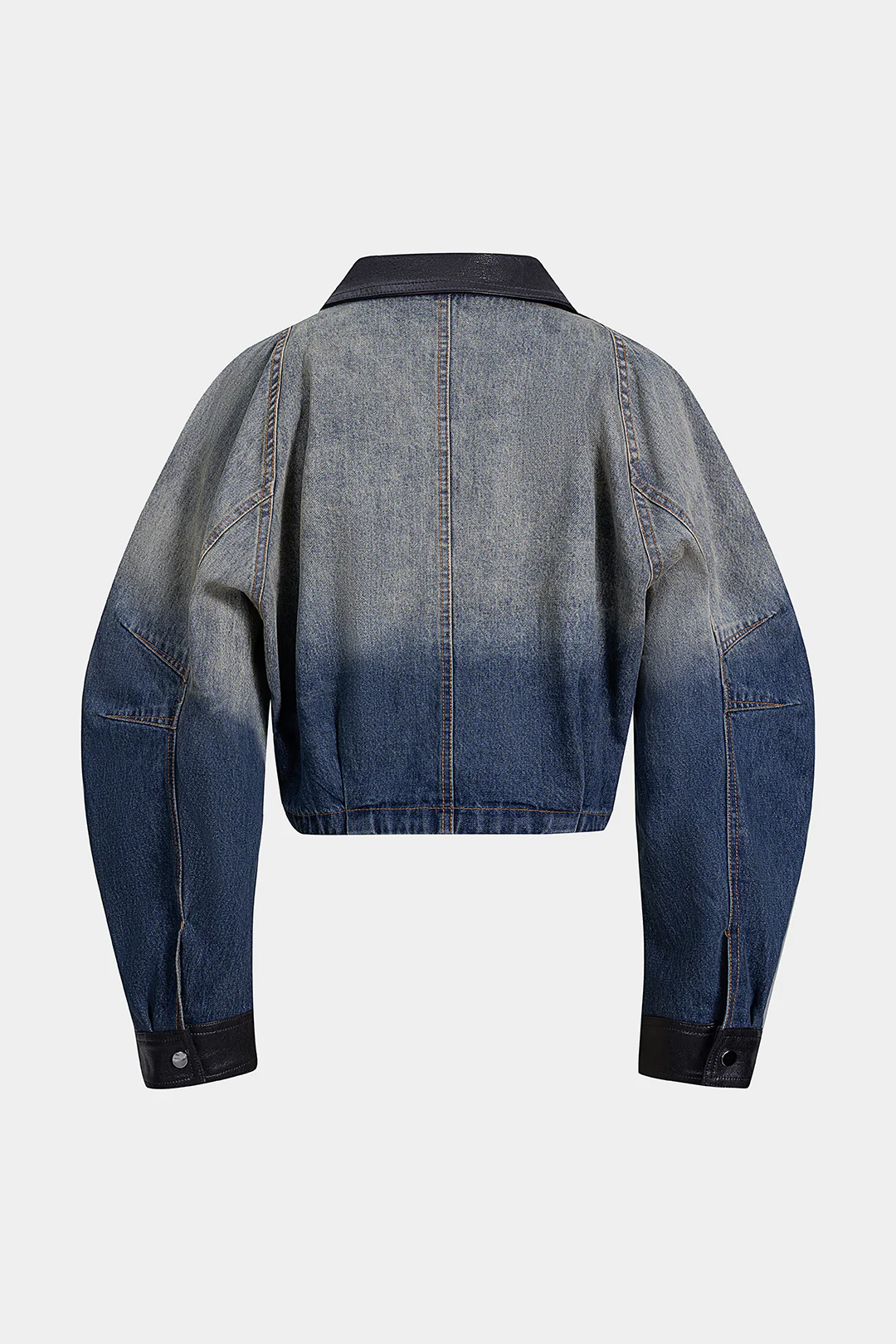 Denim Faux Leather Patchwork Outerwear - Weenar
