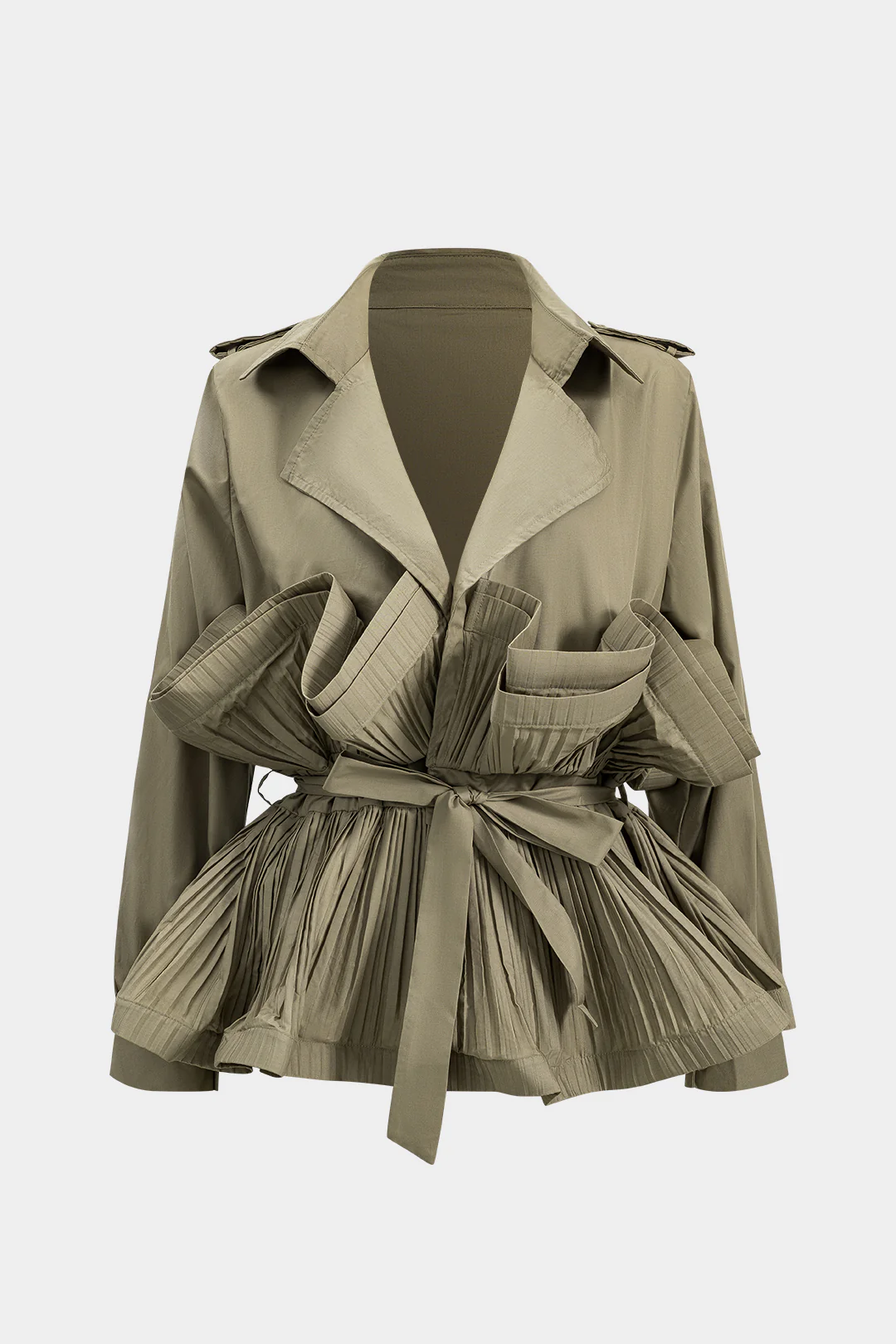 Pleated Ruffle Tie-Up Jacket - Weenar