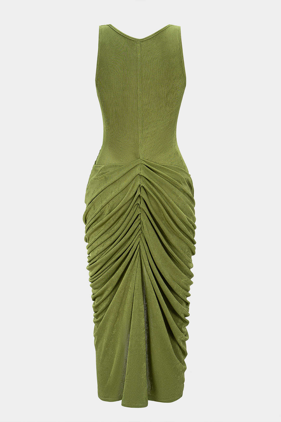 Round Neck Sleeveless Midi Dress - Weenar