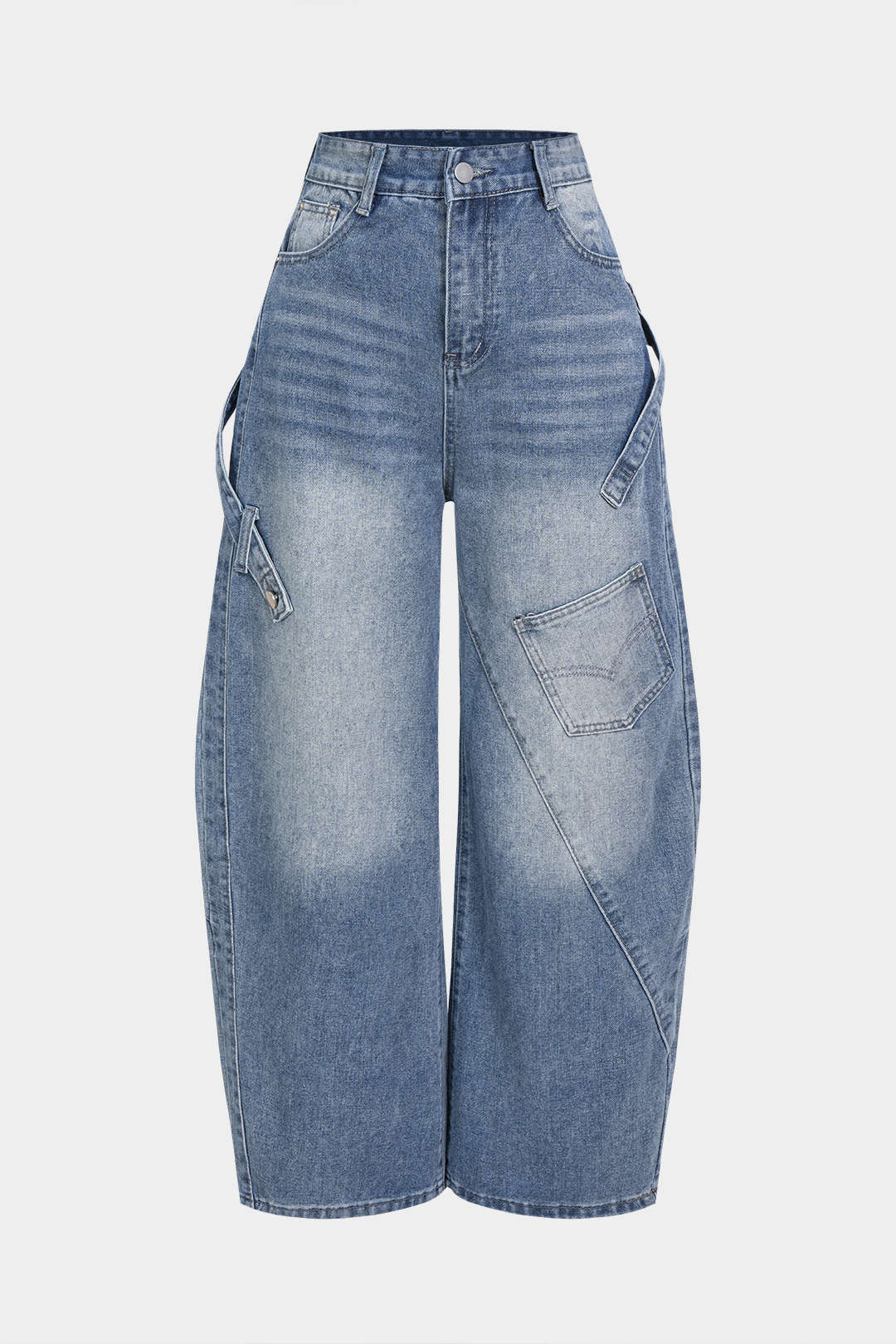 Denim Asymmetrical Pocket Jeans - Weenar