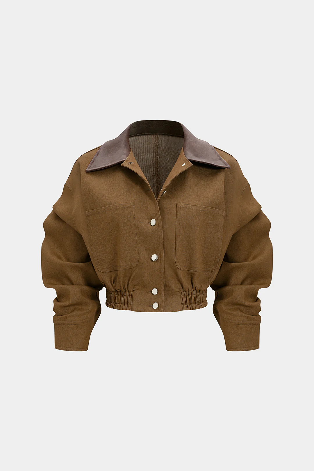 Denim Patchwork Shirred Jacket - Weenar
