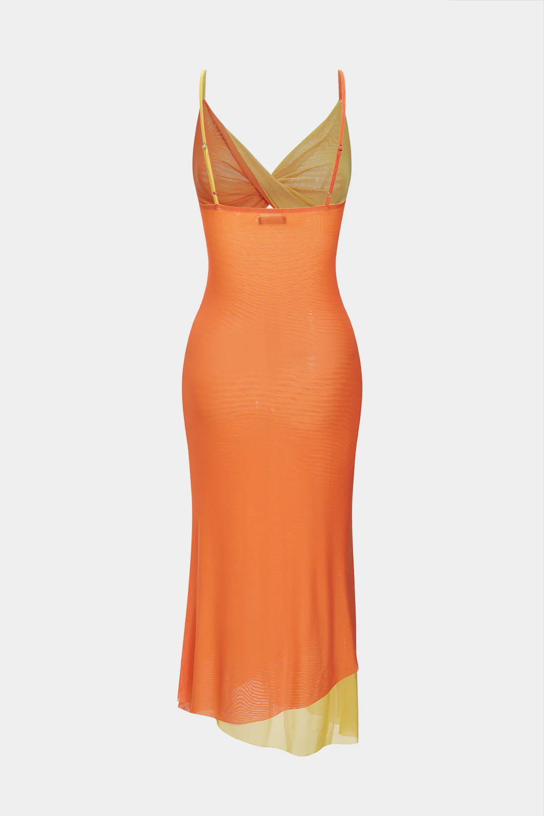 Mesh Patchwork Slip Sleeveless Twist Knot Maxi Dress - Weenar