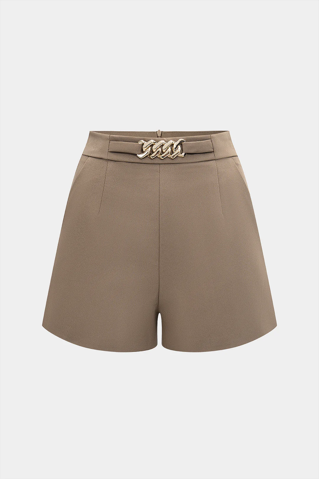 Chain Decor High Waist Shorts - Weenar