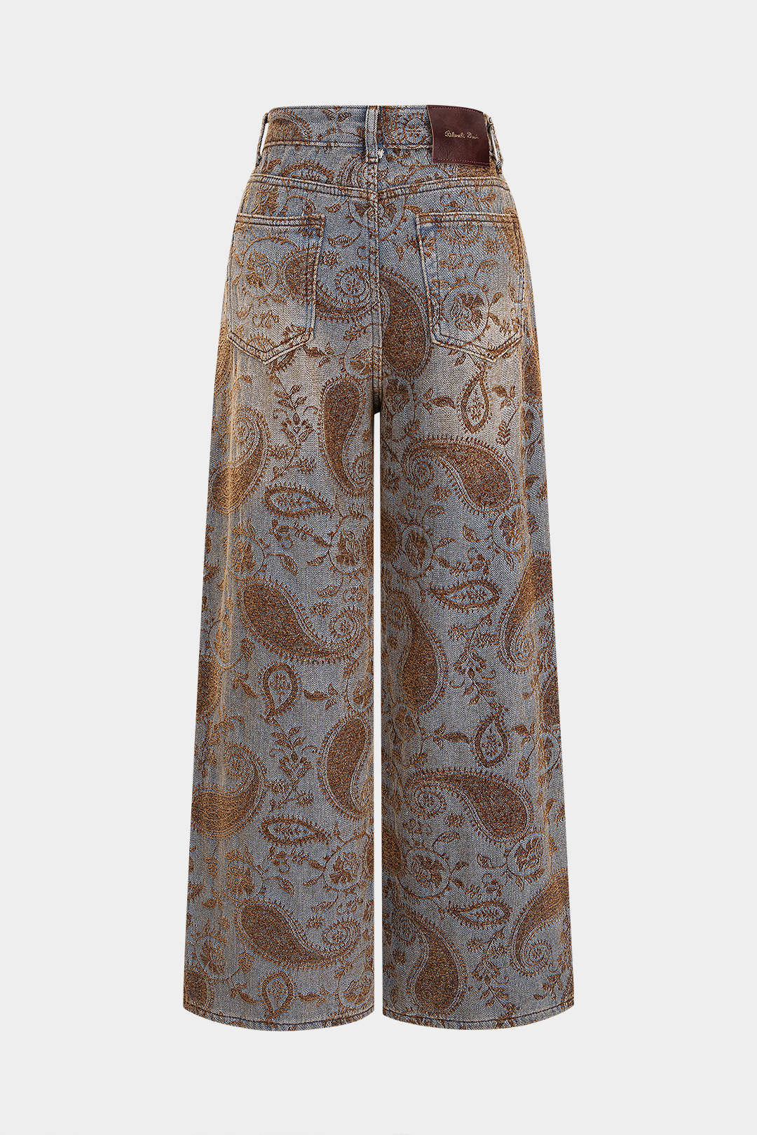 Floral Embroidery Zipper Straight Pants - Weenar