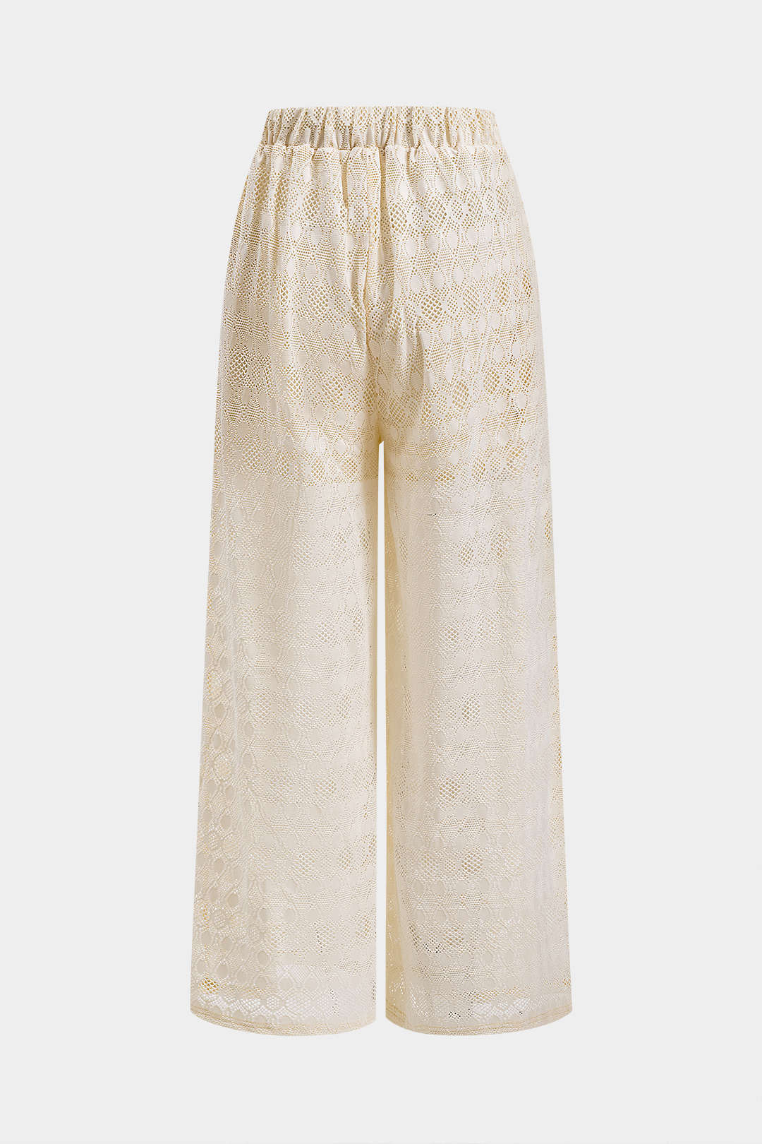 Solid Cut Out High Waist Wide Leg Pants - Weenar