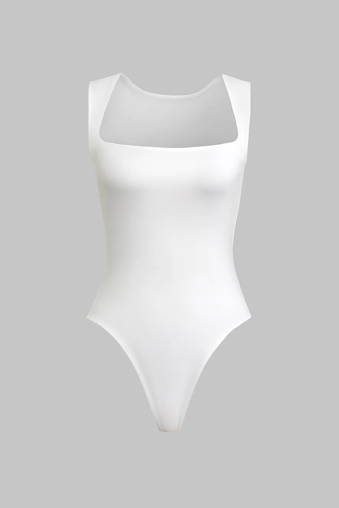 Solid Basic Square Neck Bodysuit - Weenar