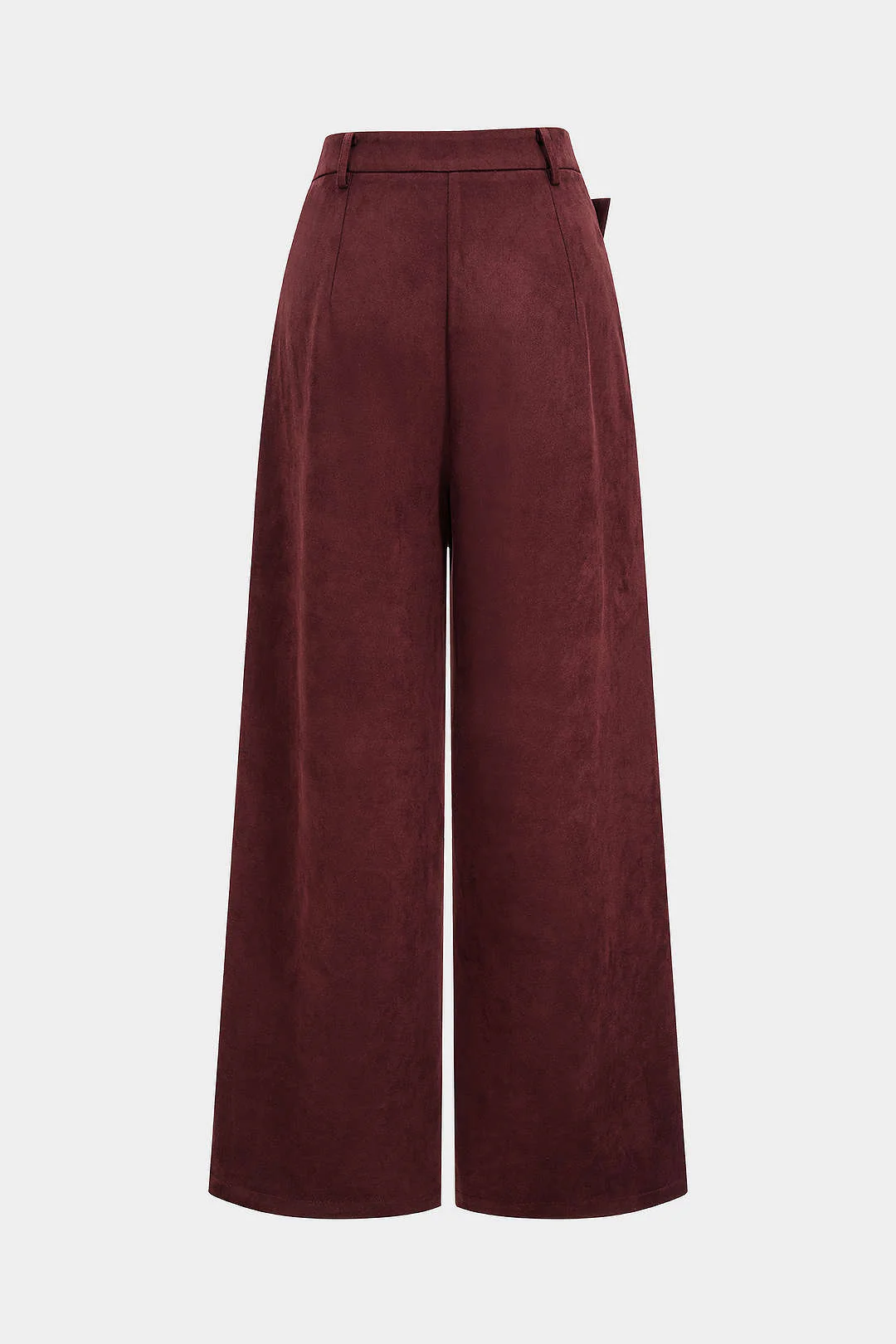 Faux Leather Suede Patchwork High Waist  Asymmetrical Pants - Weenar