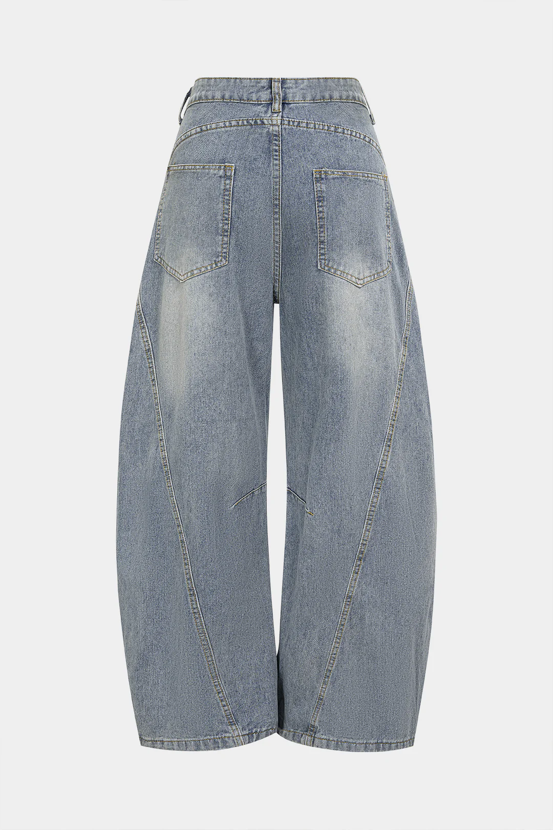 Denim Frayed Pocket Wide Leg Jeans - Weenar