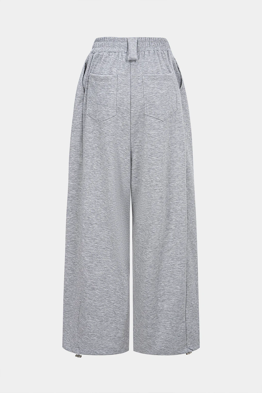 Shirred Waistband Pocket Drawstring Wide Leg Pants - Weenar