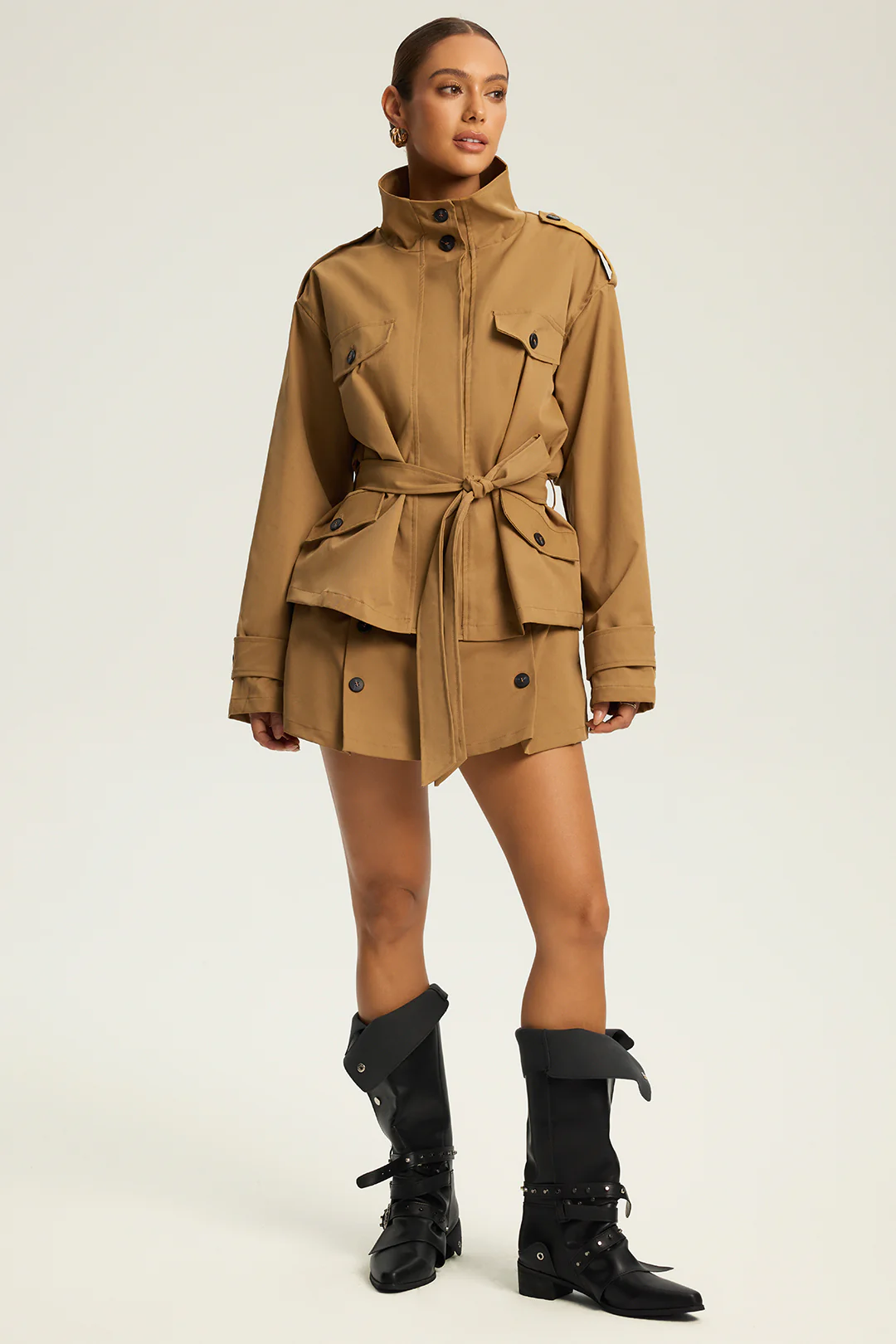 Button Design Mini Skirt - Weenar