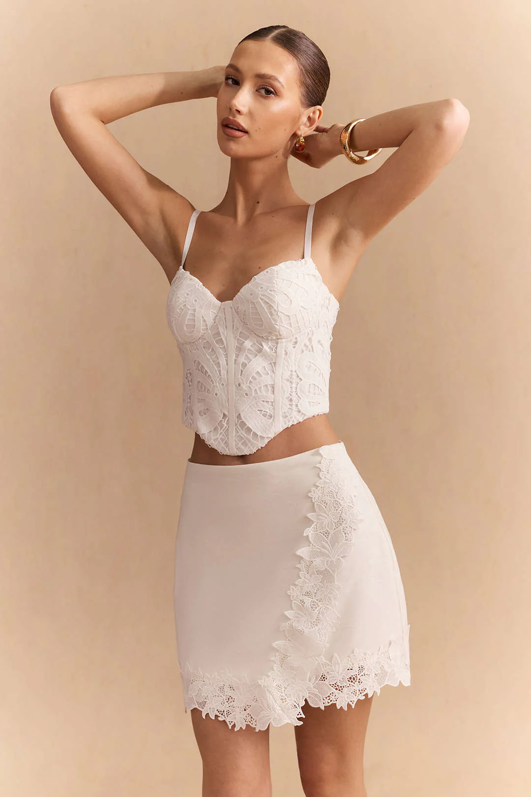 Lace Corset Zipper Cami Top - Weenar