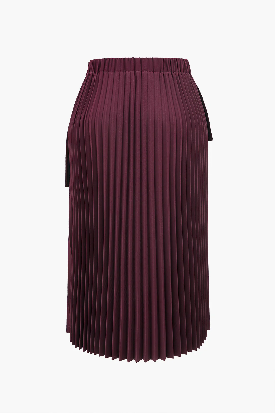 Plus Size Faux Leather Patchwork Pleated Asymmetrical Skirt - Weenar