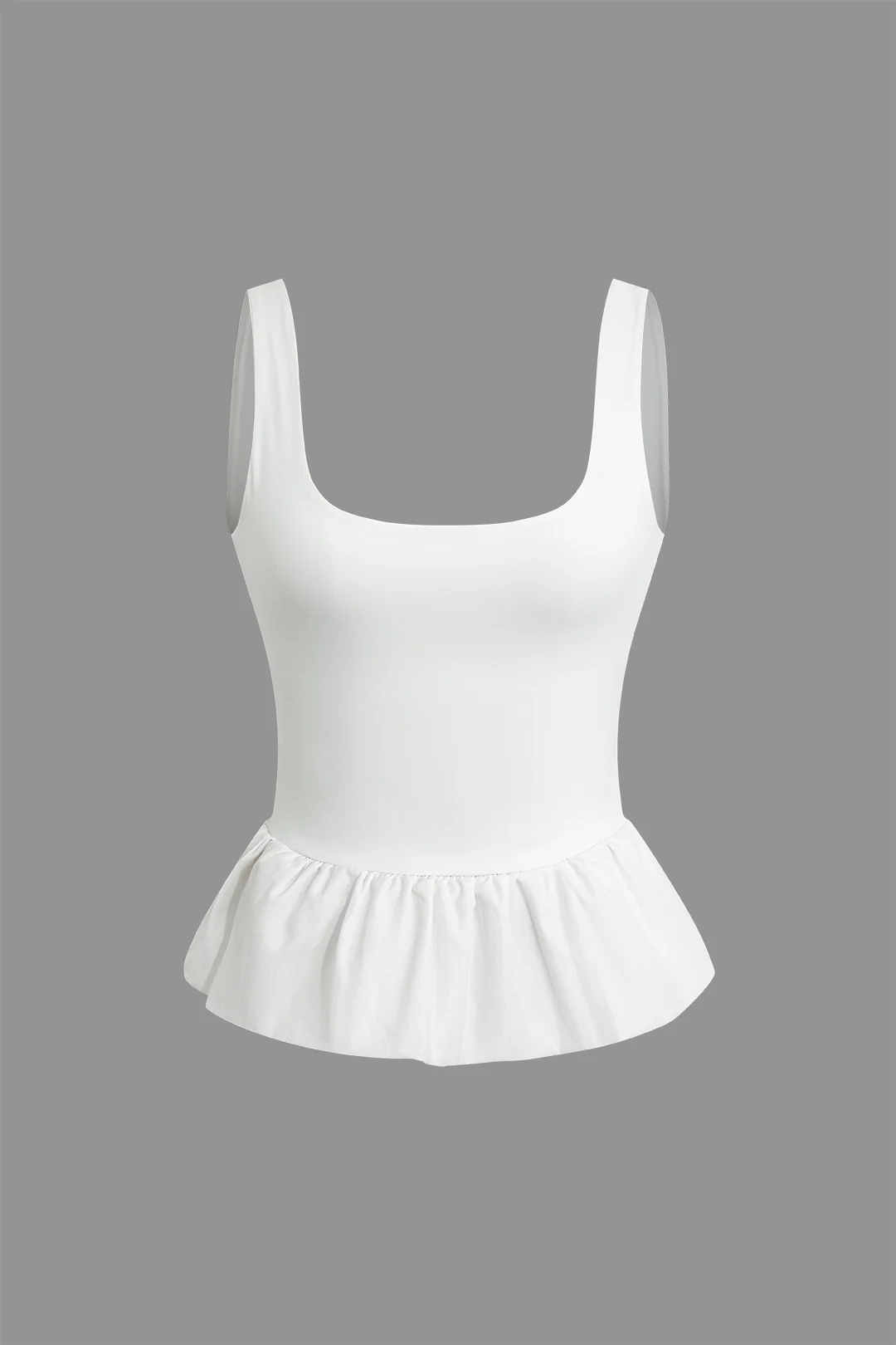 Solid Ruffle Hem Cami Top - Weenar