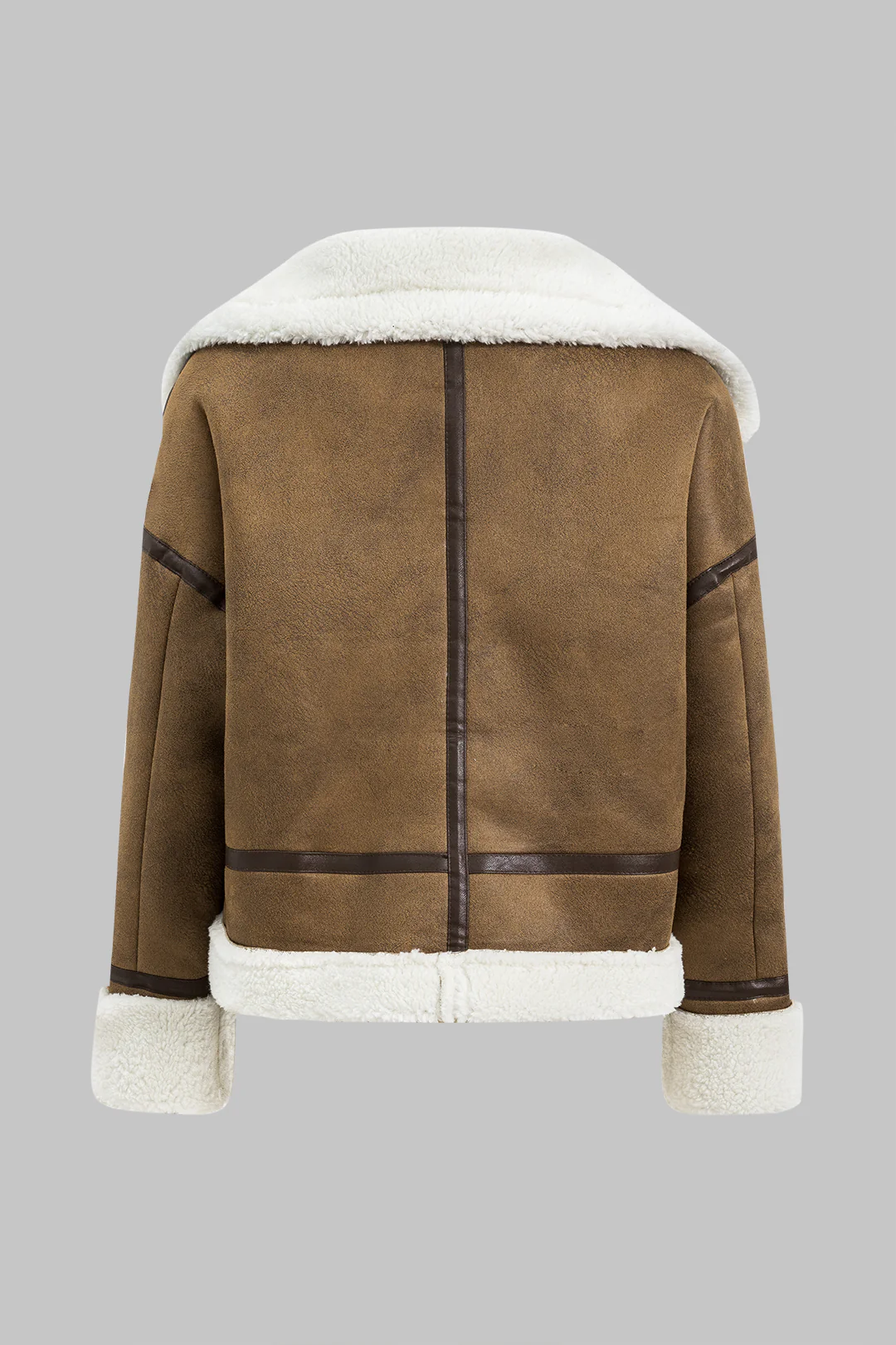 Suede Patchwork Zipper Jacket - Weenar