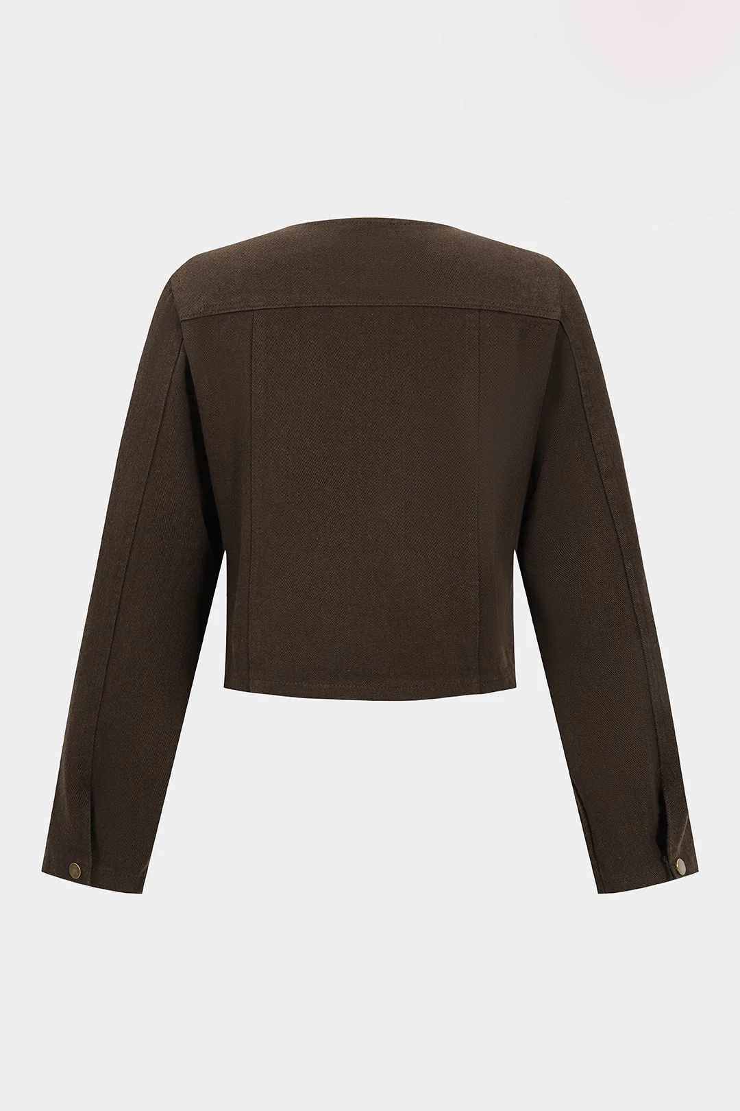 Denim Round Neck Button Pocket Outerwear - Weenar